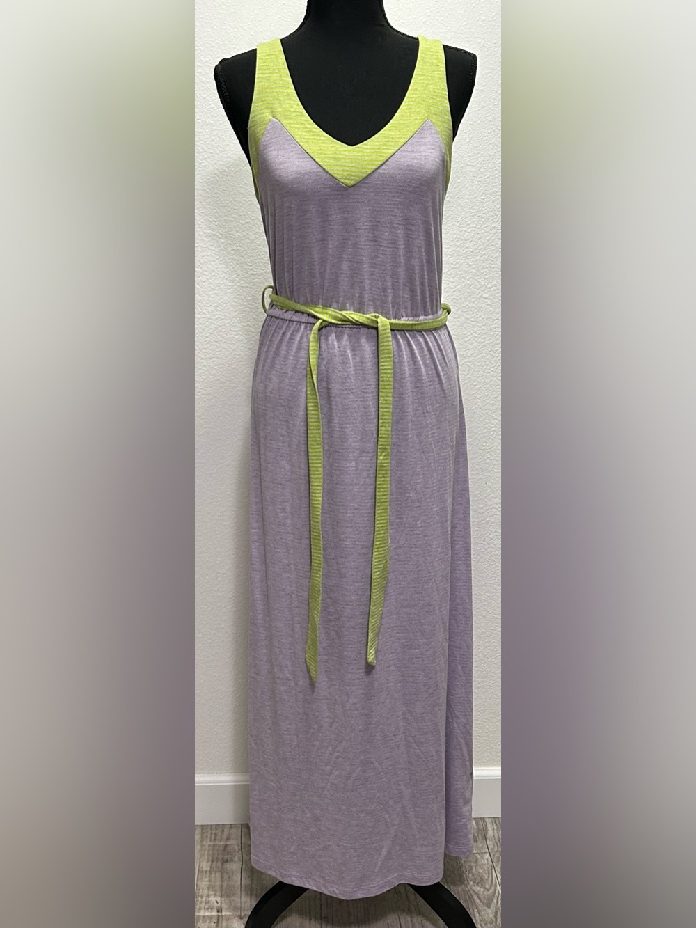 Route 66 Striped Maxi Dress - XS - Green & Purple - Used